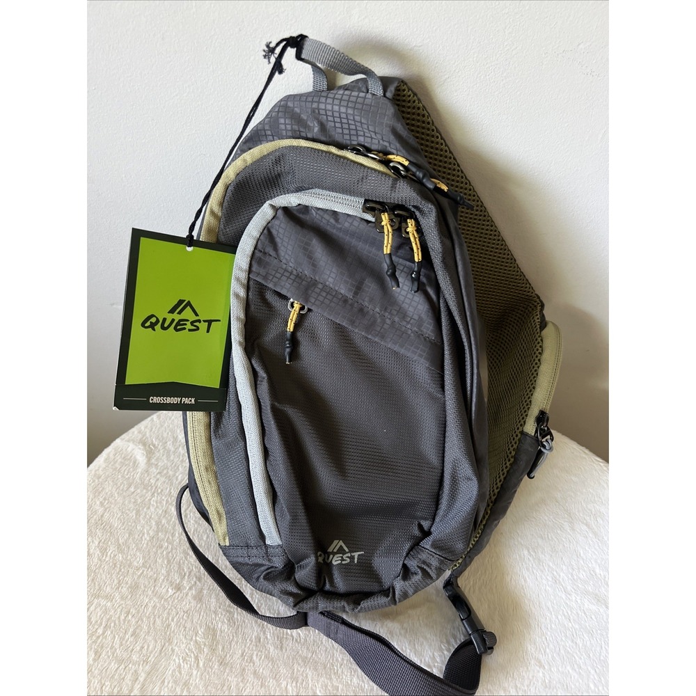 NWT Quest Crossbody Pack Bag Adjustable Black Gray Outdoor Hiking